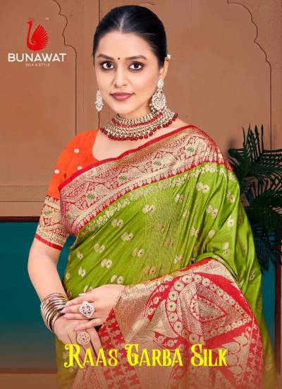 BUNAWAT RAAS GARBA SILK 1001 TO 1006 DESIGNER SILK SAREE WHOLESALER IN INDIA